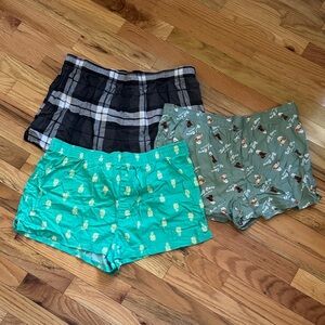 VS PINK Bundle of 3 Sleep Boxy Pajama Shorts Size Large